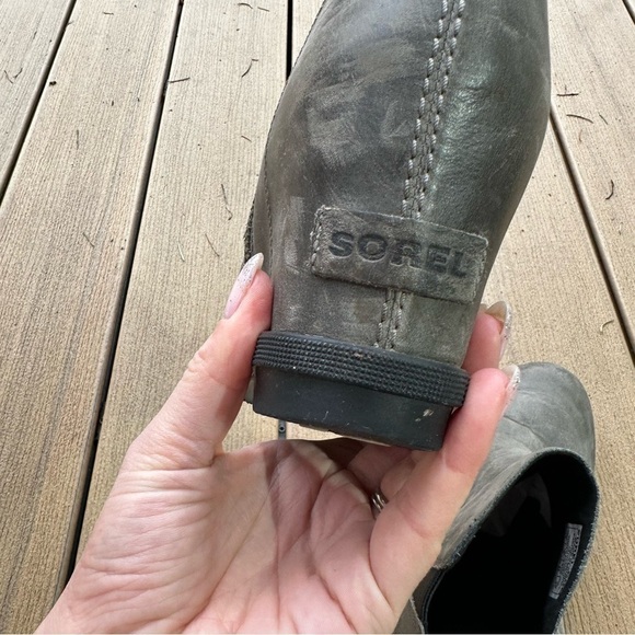Sorel Joan of Arctic II Zip Wedge Booties Gray Leather Upper Size 10 Women’s - Picture 10 of 12